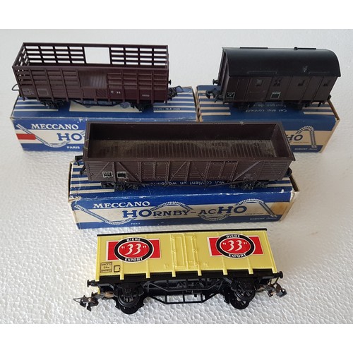 88 - HORNBY-ACHO Goods Rolling Stock. 7010 Open Wagon, 728 Bogie High Sided wagon, 716 Open with Wheel Lo... 