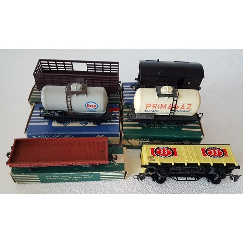 89 - HORNBY-ACHO Goods Rolling Stock. 702 Primagaz Tank, 7100 ESSO Tank, 701 High Sided Open, 718 Low Sid... 