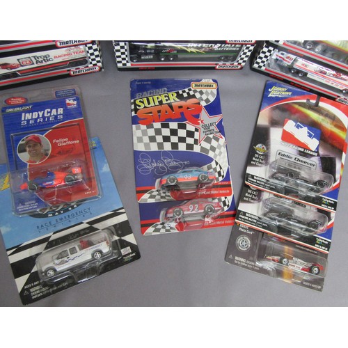 97 - MATCHBOX/JOHNNY LIGHTNING NASCAR & INDYCAR related models to include 7x Nascar Transporters, Richard... 