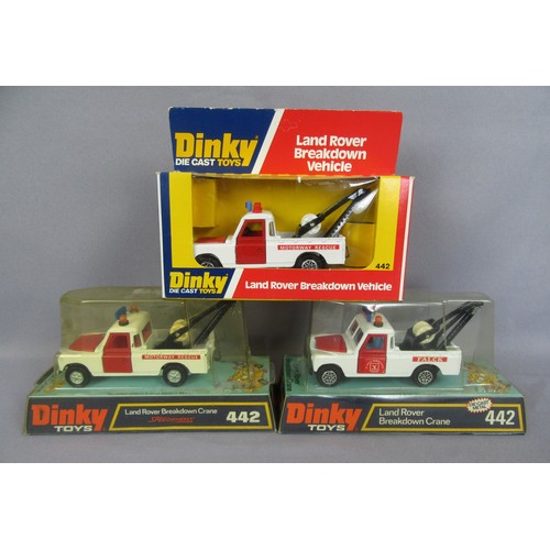 5 - DINKY TOYS 442 Land Rover Breakdown Crane, (1) cast hubs, red interior, amber roof lights, FALCK lab... 