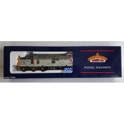 82 - BACHMANN ‘00’ 32-375DC Class 37 Diesel 37672 Trans-rail Grey Livery, DCC Fitted. Excellent to Mint, ... 