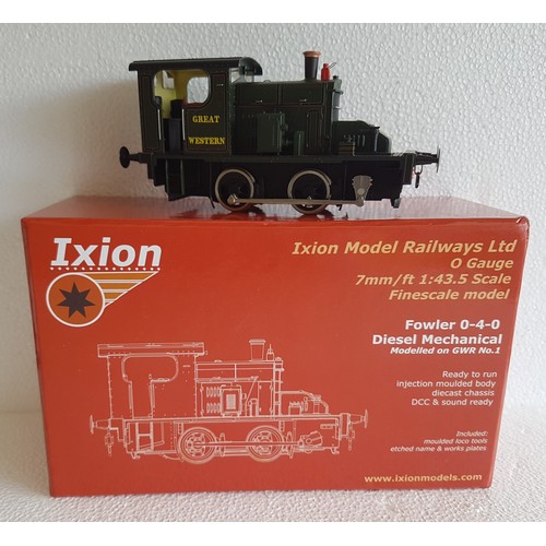 97 - IXION ‘0’ Fowler 0-4-0 Diesel Loco ‘Great Western’ No.1 Green Livery, DCC & Sound. Appears Unused/Bo... 