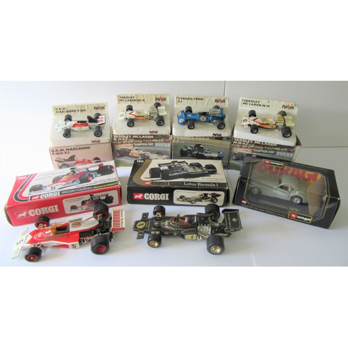 319 - CORGI TOYS 1/18 Formula 1 Racing Cars to include 190 J.P.S. Lotus and 191 Texaco-Marlboro McLaren M2... 