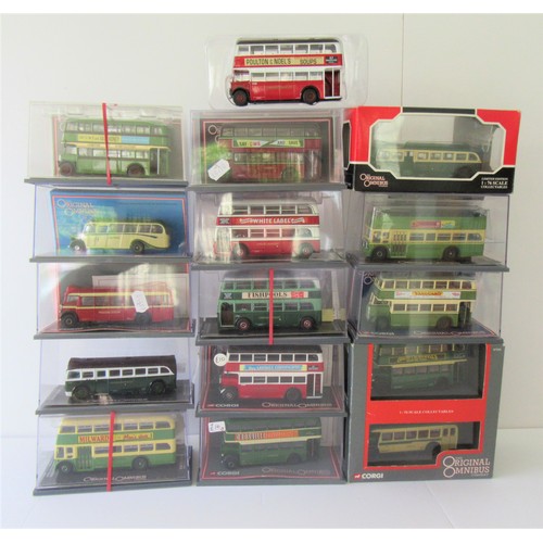 334 - CORGI OOC Buses and Coaches to include 43903 Leyland Utility Bus ‘London Transport’, 43906 Guy Arab ... 