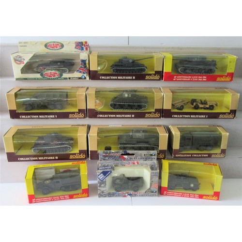30 - SOLIDO MILITARY MODELS to include 236 Panther G, 245 Kaiser Jeep and others. Mint in Excellent Boxes... 