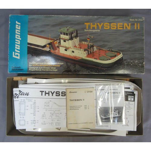 304 - GRAUPNER THYSSEN II Radio Controlled Boat Kit, plus Billing Boats No.301 Building Slip and Steingrae... 