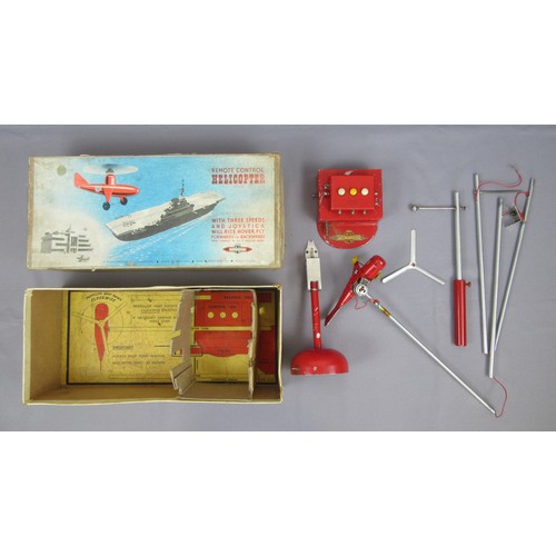 306 - Vintage 1950s era Nulli Secundus Remote Control Helicopter toy. Fair in a Good Box.