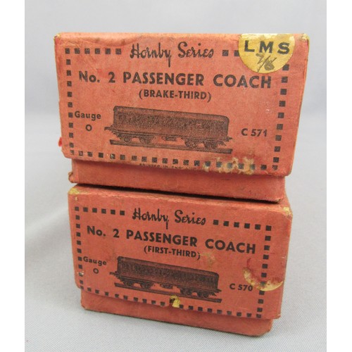 311 - HORNBY ‘O’ GAUGE C570 No.2 Passenger Coach First-Third & C571 No.2 Passenger Coach Brake Third. (2) ... 