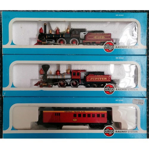 321 - AIRFIX H0 Gauge Locos and Carriage comprising American Union Pacific 4-4-0 No119 black/red, Cat no 5... 