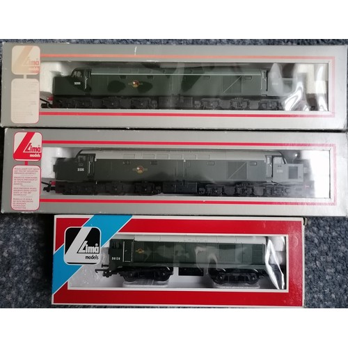 318 - LIMA 00 Gauge Diesel Loco’s comprising BR Type 4 40 D205 green, Cat no 205064 BR Type 4 40 D335 gree... 