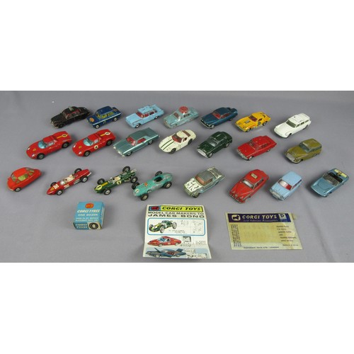 8 - CORGI TOYS group of unboxed cars. Fair to Good, some repainted. (22)