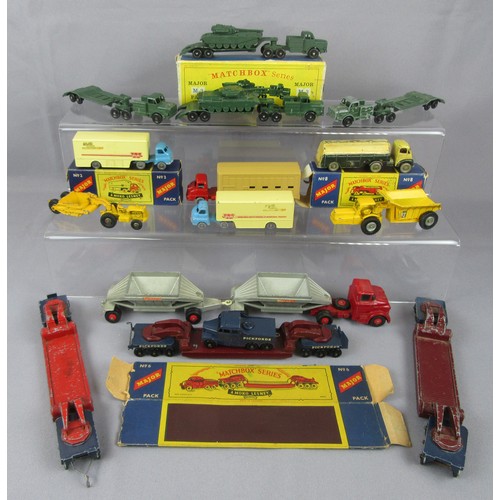 25 - MATCHBOX MAJOR PACKS to include 4x M3 Antar Tank Transporter, one in repro box, 2x M2 Bedford Articu... 