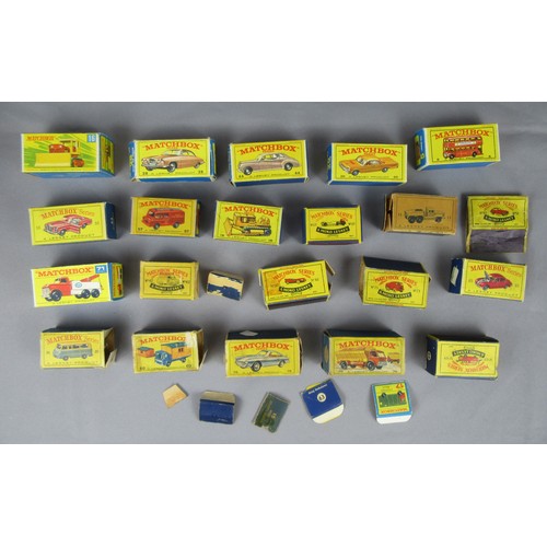50 - MATCHBOX 1-75 REGULAR WHEEL EMPTY BOXES to include 21 original boxes and 20 reproductions. Condition... 