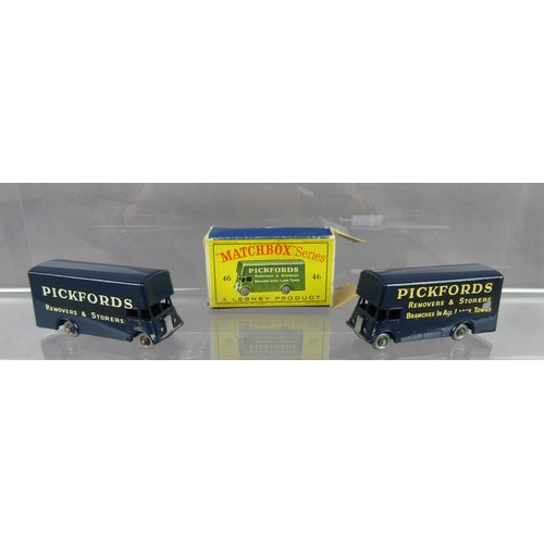 54 - MATCHBOX 1-75 REGULAR WHEELS 46b Pickford’s Removal Lorry, two examples, (1) GPW with 2 line text, (... 