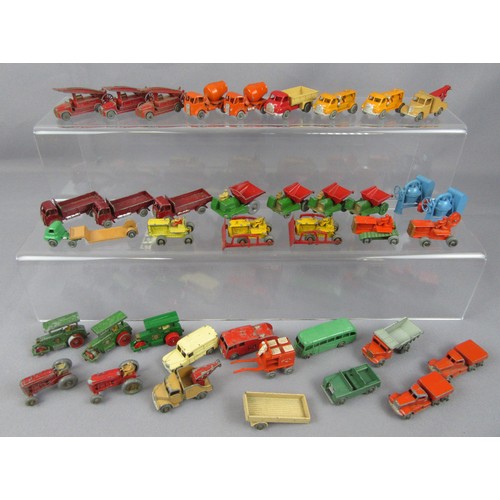 83 - MATCHBOX 1-75 REGULAR WHEELS group of early commercial and construction vehicles, include one reprod... 