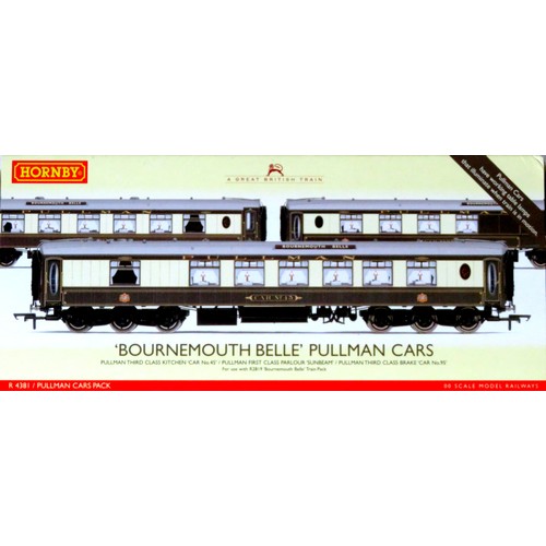 115 - HORNBY (China) 00 gauge R4381 “Bournemouth Belle” brown and cream Pullman Cars Pack containing: 1 x ... 