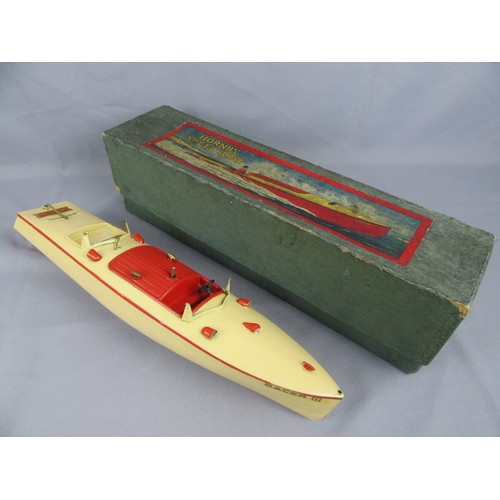 100 - HORNBY MECCANO Speedboat No.3, ‘Condor’ in cream & red, complete with Key & original instructions. G... 