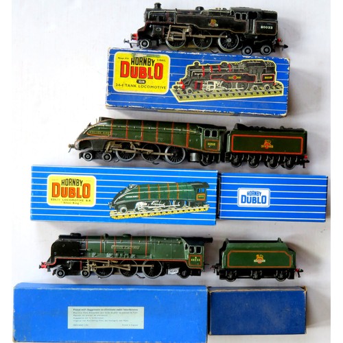 172 - HORNBY DUBLO 3-rail Locos comprising: EDL12 4-6-2 “Duchess of Montrose” Loco No. 46232 BR lined gree... 