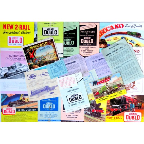 153 - HORNBY DUBLO Instructions, Guarantee Slips, Catalogues, Leaflets etc. (25+ items) Fair to Good