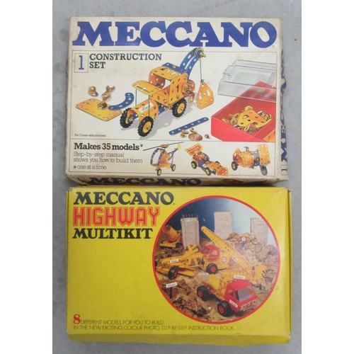 380 - MECCANO UNUSED KITS to include Construction No.1 (factory shrink wrapped contents), Highway Construc... 