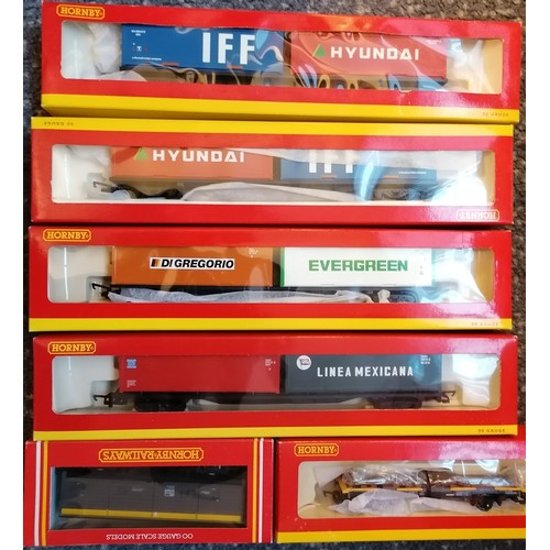 336 - HORNBY 00 Gauge Freight wagons comprising 2x Bogie Container wagons No.R6139. Bogie Container wagon ... 