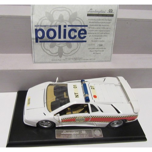 299 - TAG Precision Models 1/18 scale Lamborghini Police Car, 1 of 500. Mint in Mint Box.