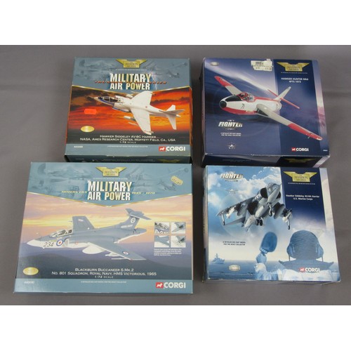 345 - CORGI AVIATION ARCHIEVE to include AA34103 Blackburn Buccaneer, AA32408 Hawker Siddeley AV-8C Harrie... 