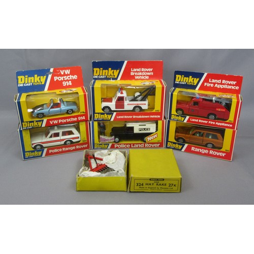 353 - DINKY TOYS to include 208 VW Porsche 914, 254 Police Range Rover, 442 Land Rover Breakdown Vehicle, ... 