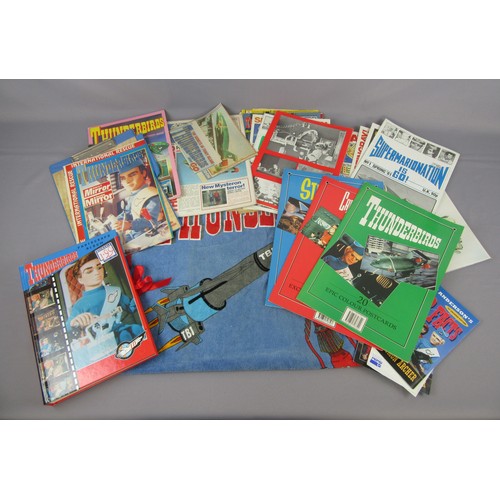 313 - THUNDERBIRDS assorted related items to include books, wall clock, towel, games, mugs, mobile phone c... 