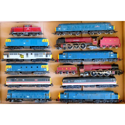 56 - HORNBY / LIMA etc. 00 gauge 12 x Steam and Diesel Locos to include 4-6-2 Loco and Tender, Peaks, Co-... 