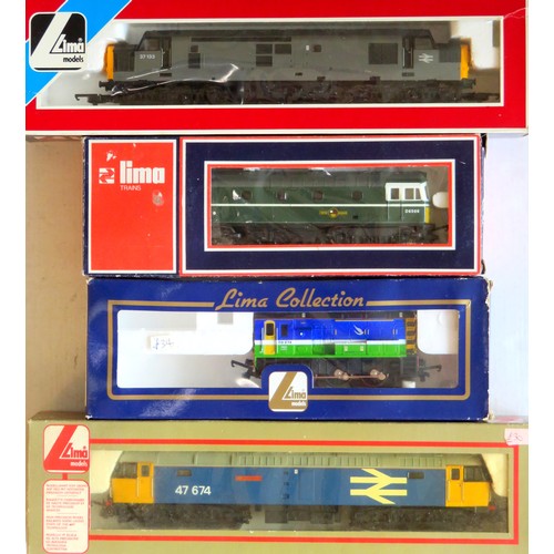 65 - LIMA 00 gauge Diesel Locos comprising: 205124 Class 37 No. 37133 grey, Class 47 “WRVS” No. 47674 BR ... 