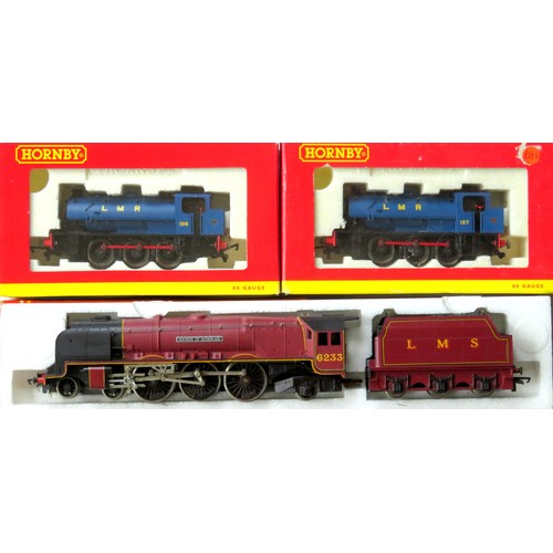 92 - HORNBY 00 gauge Locos comprising: R066 4-6-2 “Duchess of Sutherland” Loco and Tender No. 6233 LMS ma... 