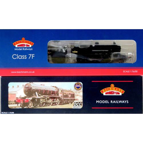 108 - BACHMANN 00 gauge Steam Locos comprising: 31-013 Class 7F 2-8-0 Loco and Tender No. 53808  BR black ... 