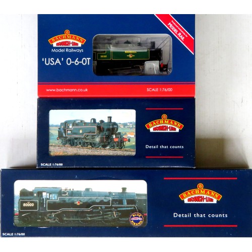 112 - BACHMANN 00 gauge Steam Locos comprising: 31-452B Ivatt 2-6-2 Tank Loco No. 41233 BR lined black, 32... 