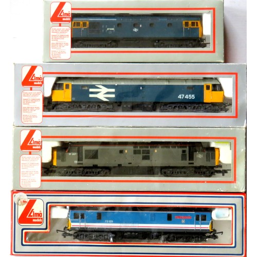 127 - LIMA 00 gauge Locos comprising: Class 73 “City of Winchester” No. 73129 blue and white, Class 37 No.... 