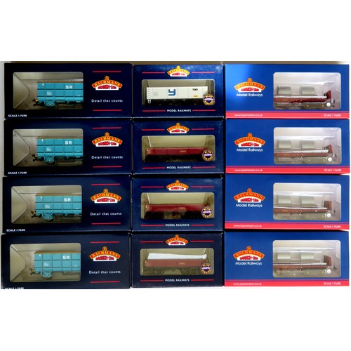 288 - BACHMANN 00 gauge 12 x Goods Wagons comprising: 4 x 330-430A 51T Scrap Wagon POA, 4 x 38-350A BZA St... 