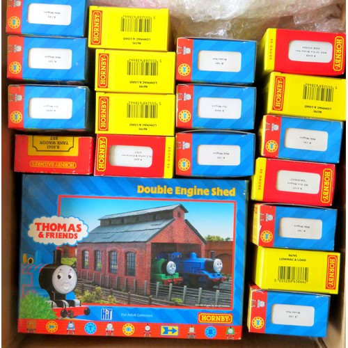 333 - HORNBY 00 gauge 18 x Goods Wagons including Thomas and Friends Milk Wagon, Lowmac and Load, Ore Wago... 