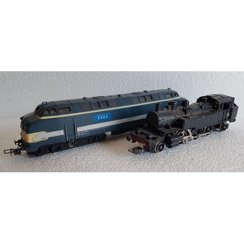 66 - HORNBY ACHO SNCF Diesel Loco 060 DB-5 Blue livery, 2-6-2 Steam Tank Loco, SNCF black livery (small l... 