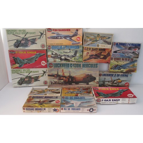 305 - AIRFIX 1/72 scale AIRCRAFT MODEL kits to include P-61 BLACK WIDOW and HEINKEL HE 111 H-20. All in Se... 