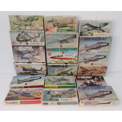 307 - AIRFIX 1/72 scale AIRCRAFT MODEL kits to include HS129 and SHOOTING STAR. All unchecked in Good Plus... 