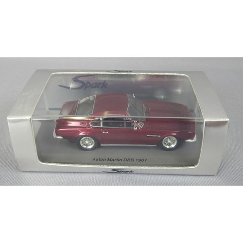 61 - SPARK MODELS SO573 1/43RD 1967 Aston Martin DBS in Windsor Red. Mint in Very Near Mint Box.