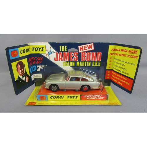 CORGI 270 James Bond Aston Martin DB5 complete with sealed instruction pack. Very Near Mint in a Near Mint Plus Bubble Pack.