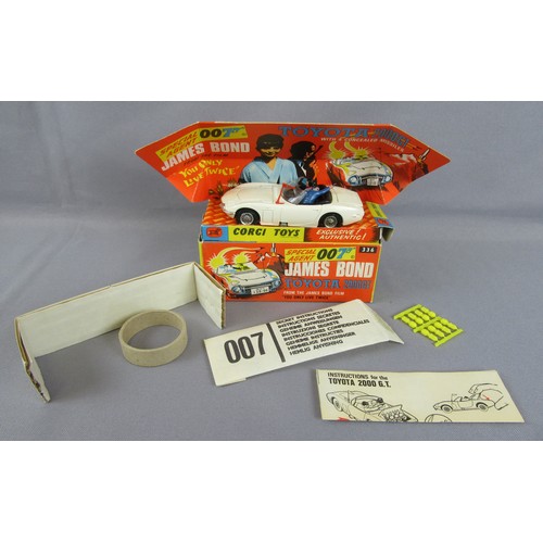 121 - CORGI 336 James Bond Toyota 2000GT complete with leaflet and unused rockets. Very Near Mint in a Nea... 