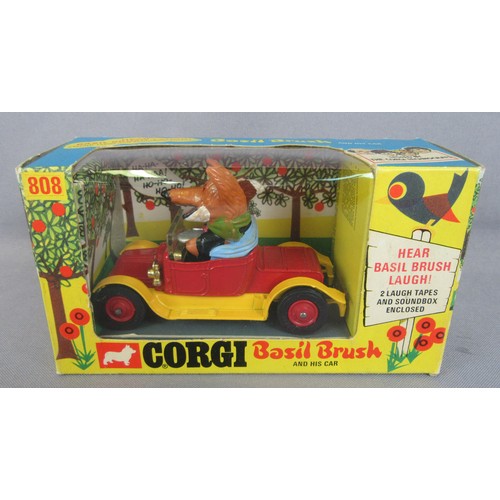 123 - CORGI 808 Basil Brush Car, missing soundbox. Very Near Mint in a Near Mint Plus Box.