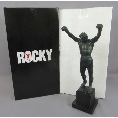 127 - ROCKY BALBOA 12’’ statue figure. Replica of the ROCKY statue located at the Philadelphia Museum of A... 