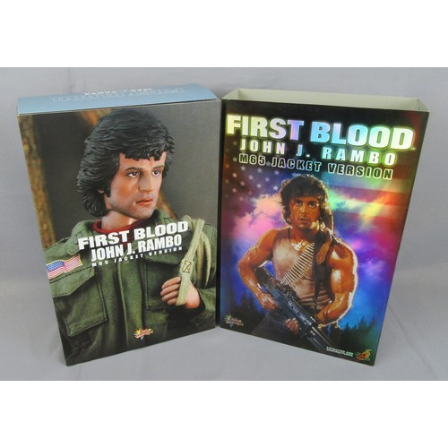 131 - HOT TOYS MMS46 John Rambo ‘First Blood’ M65 Jacket version 12’’ action figure. Mint in a Very Near M... 