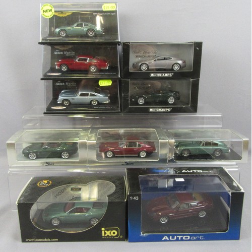 286 - ASTON MARTIN 1/43 Group to include Vitesse DB4 Zagato, DB4, DB5, Minichamps DB9, V12 Vanquish, IXO D... 