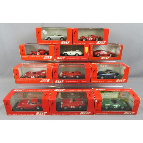 293 - MODEL BEST 1/43 Group of Ferrari’s. Near Mint to Mint in Near Mint Boxes. (11)