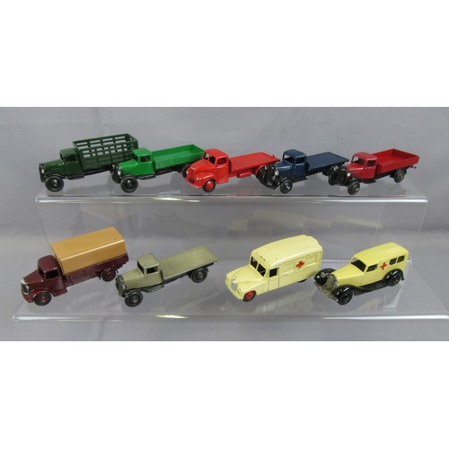 331 - DINKY TOYS 25 Series Commercials plus 2 ambulances. Fair to Good (some Repainted). (9)