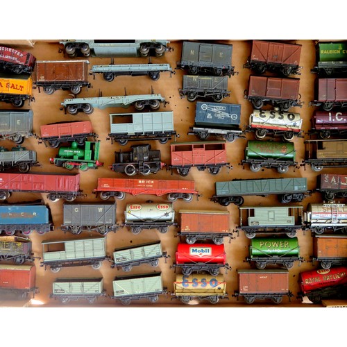 440 - HORNBY DUBLO / KIT-BUILT etc. 00 Gauge 40+ assorted Goods Wagons to include Tankers, Brick, Brake Va... 